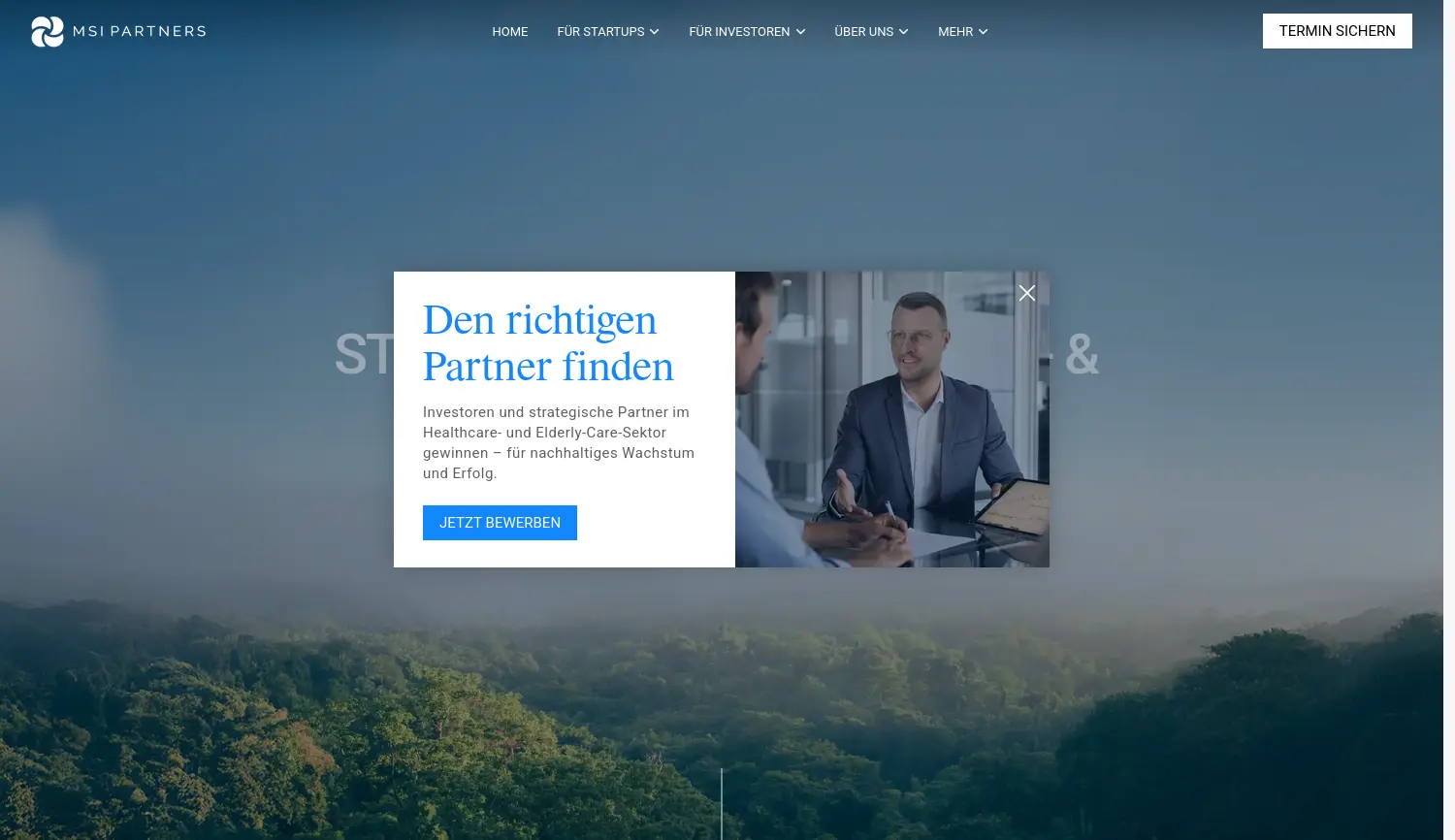 Website der Firma MS Investment Partners GmbH