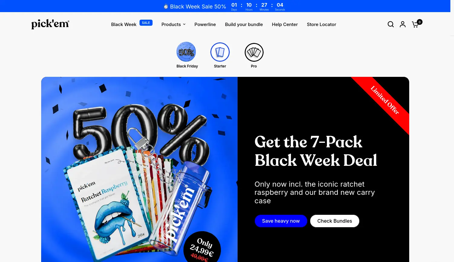 Website der Firma Pick'em