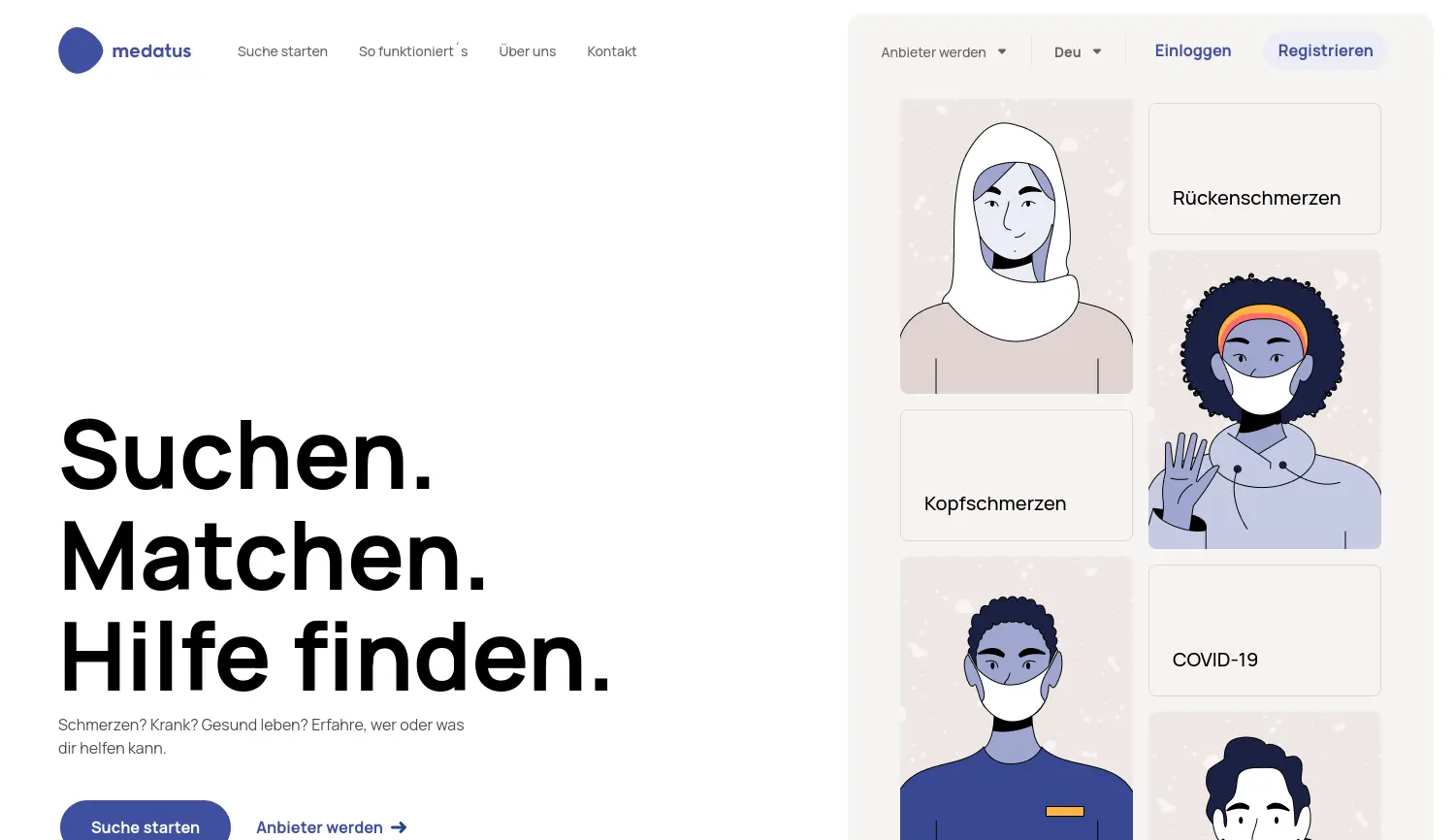 Website der Firma Medatus GmbH