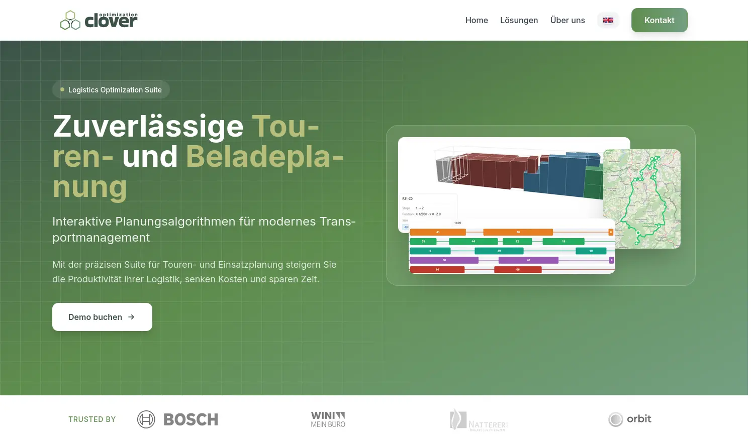 Website der Firma Clover Optimization GmbH