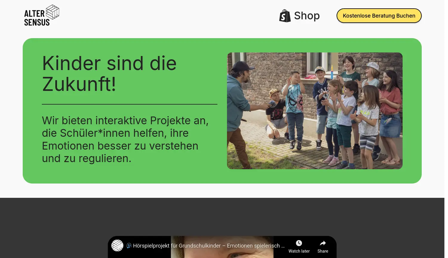 Website der Firma Alter Sensus, Elke Lenniger