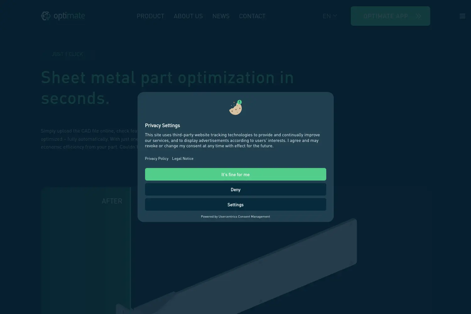 Website der Firma Optimate GmbH
