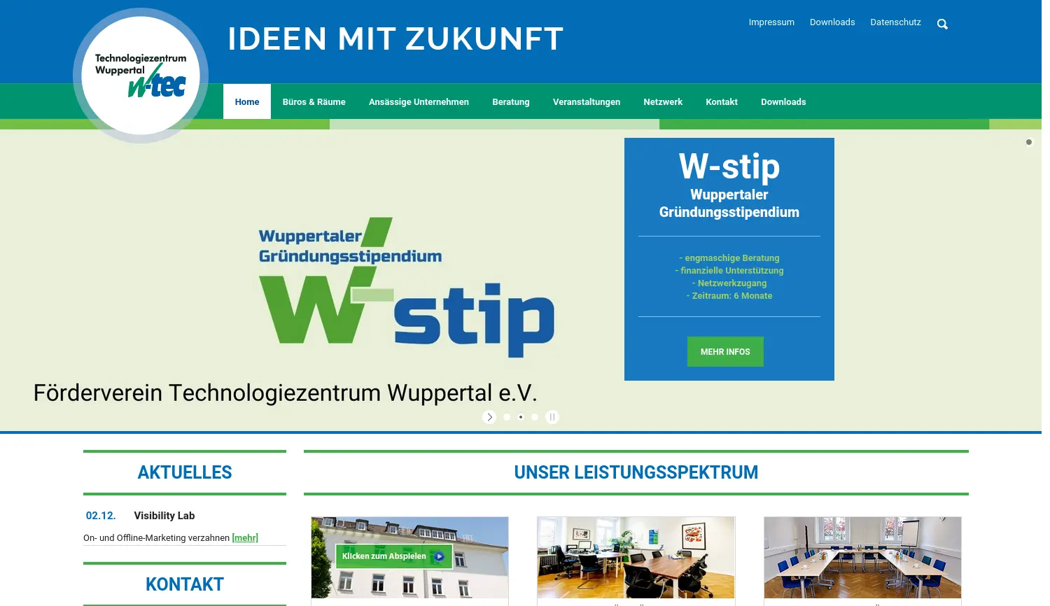 Website der Firma W-tec GmbH