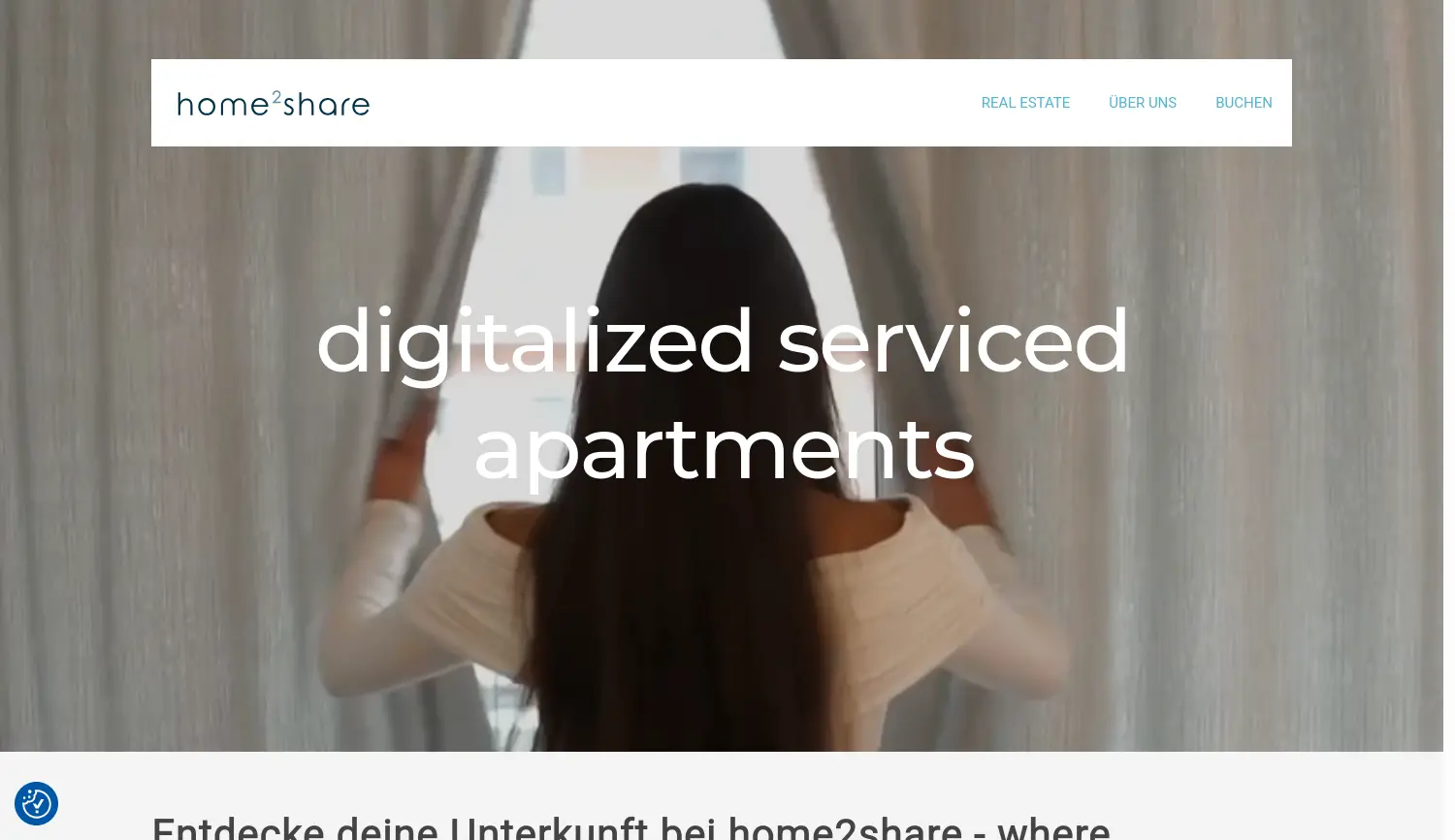 Website der Firma home2share GmbH