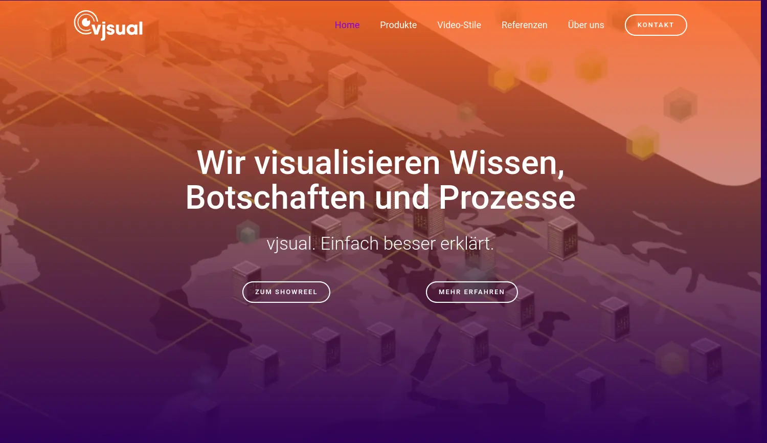 Website der Firma vjsualcom GmbH
