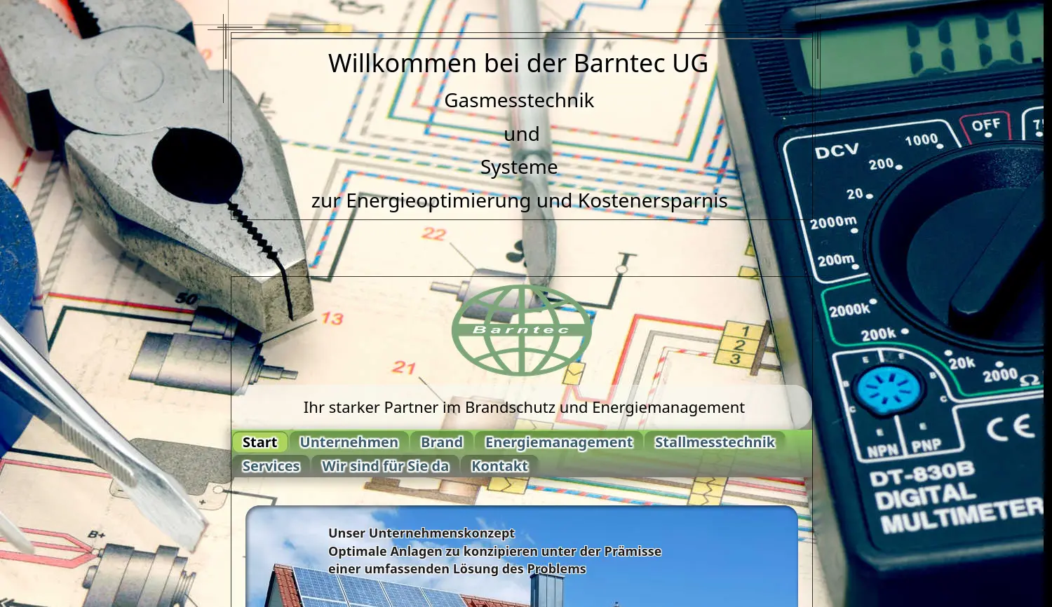 Website der Firma Barntec UG (haftungsbeschränkt)