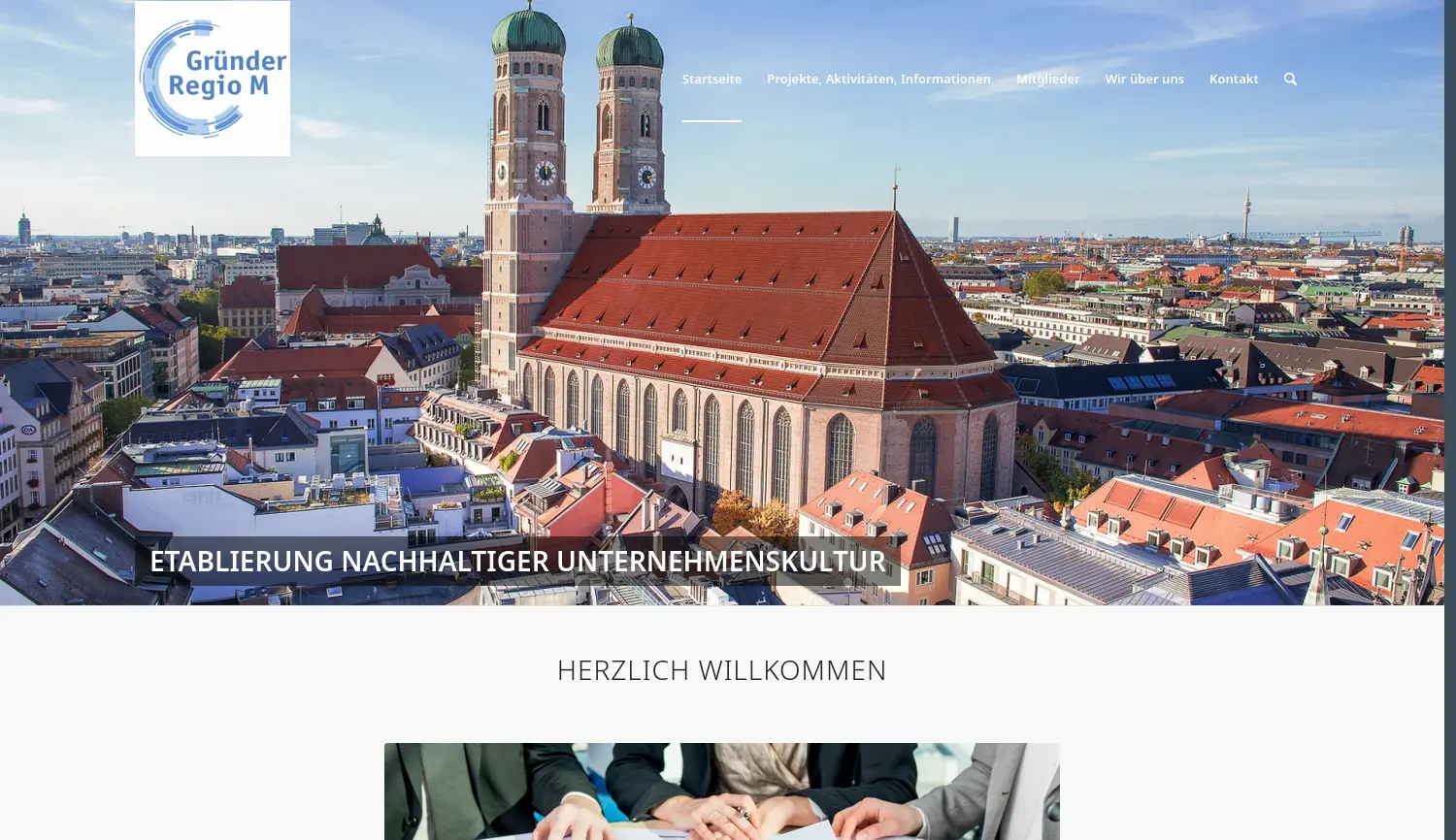 Website der Firma GründerRegio M e.V.