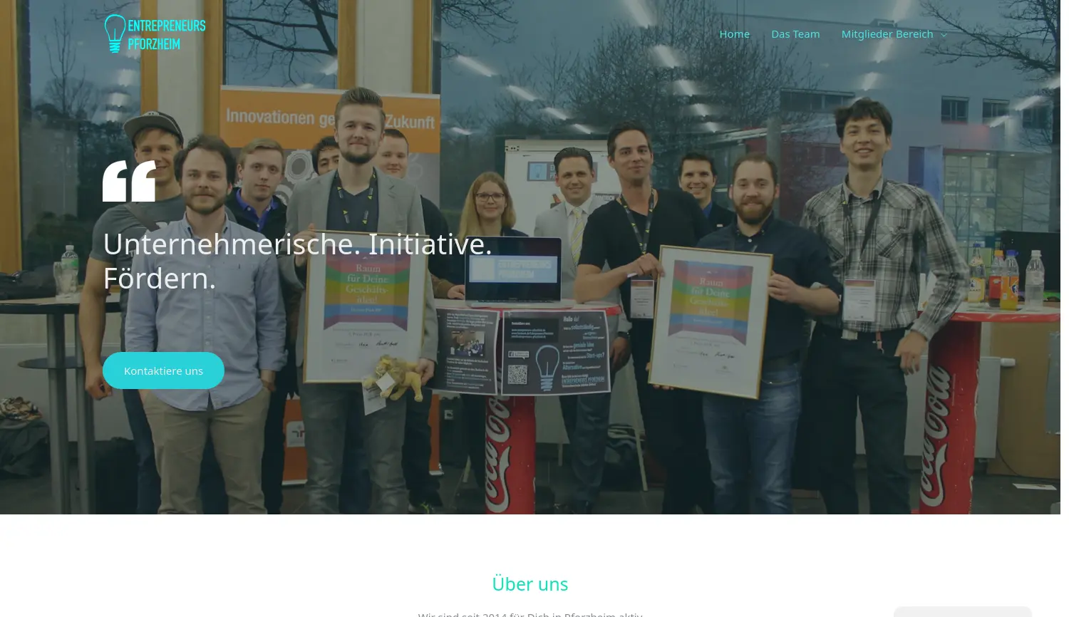 Website der Firma Entrepreneurs Pforzheim e.V.