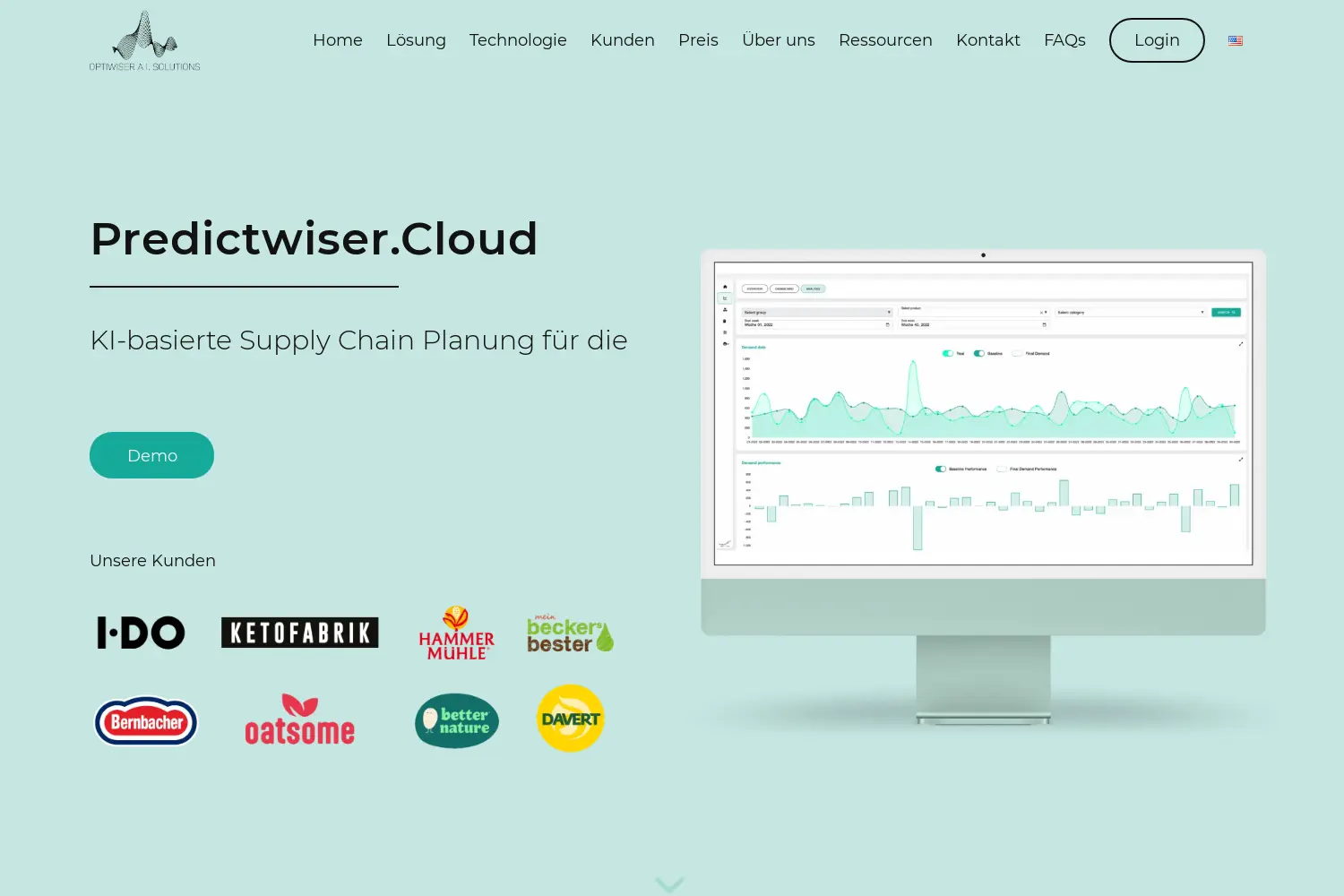 Website der Firma Optiwiser A.I. Solutions UG