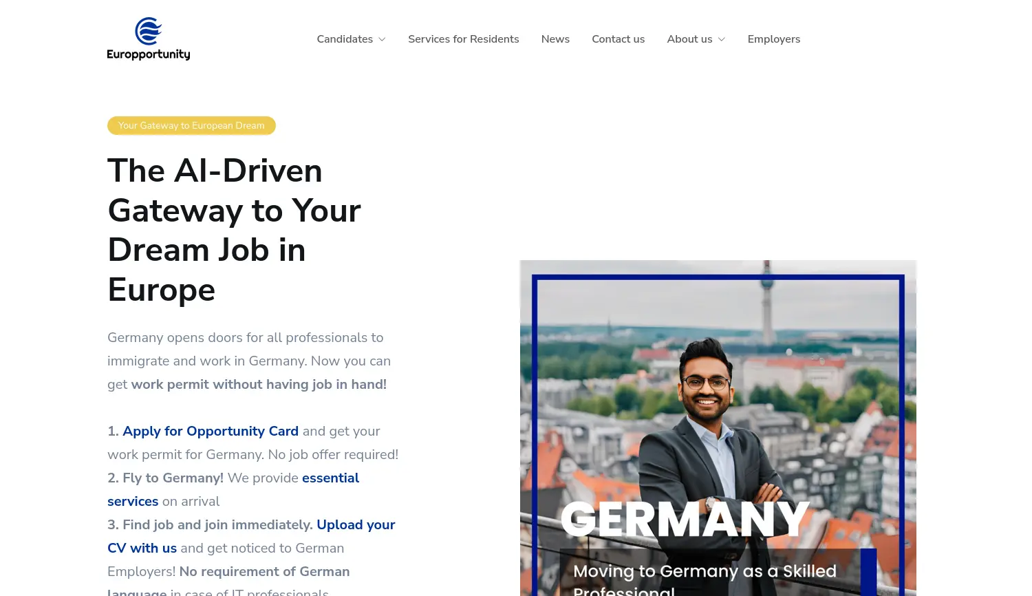 Website der Firma Europportunity UG (haftungsbeschränkt)