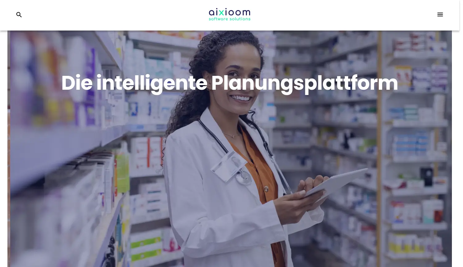 Website der Firma Aixioom Software Solutions GmbH