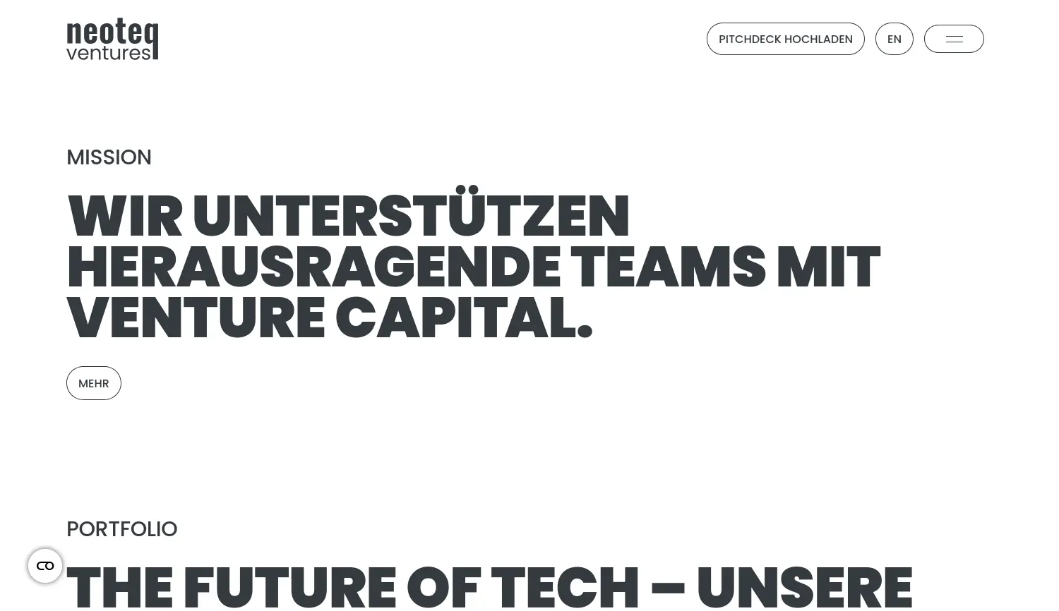 Website der Firma neoteq ventures management GmbH