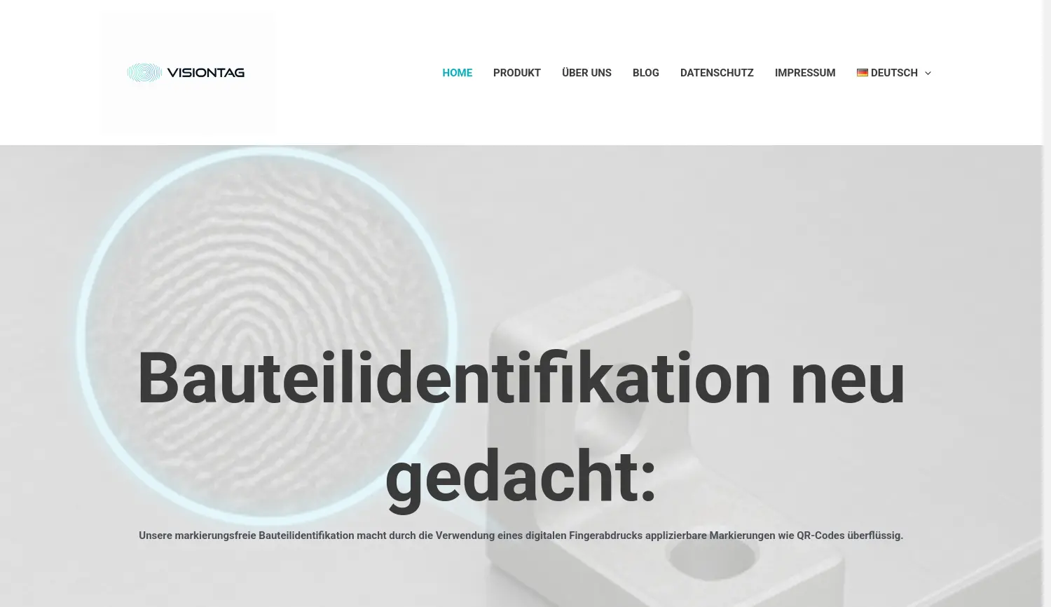 Website der Firma Visiontag GmbH