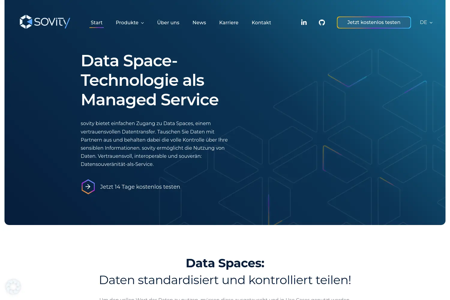 Website der Firma sovity GmbH