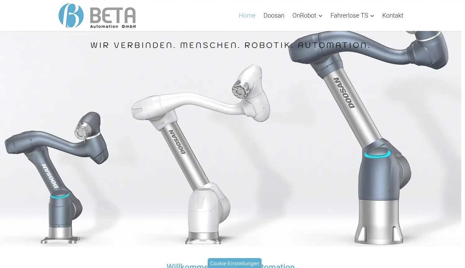 Website der Firma BETA Automation GmbH