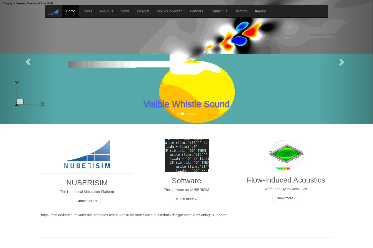 Website der Firma Falquez, Pantle und Pritz GbR GbR