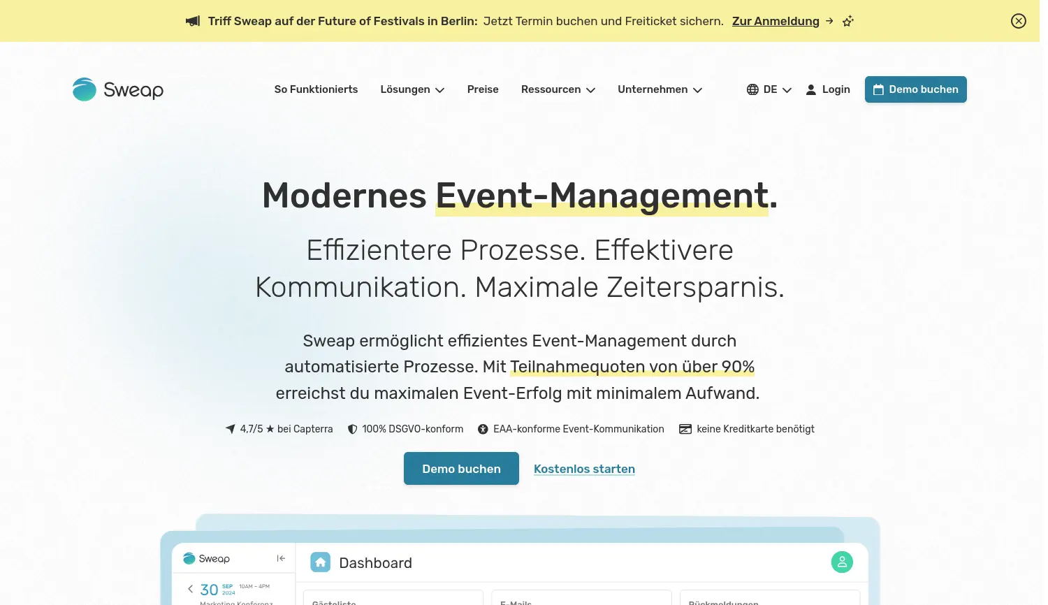 Website der Firma Sweap