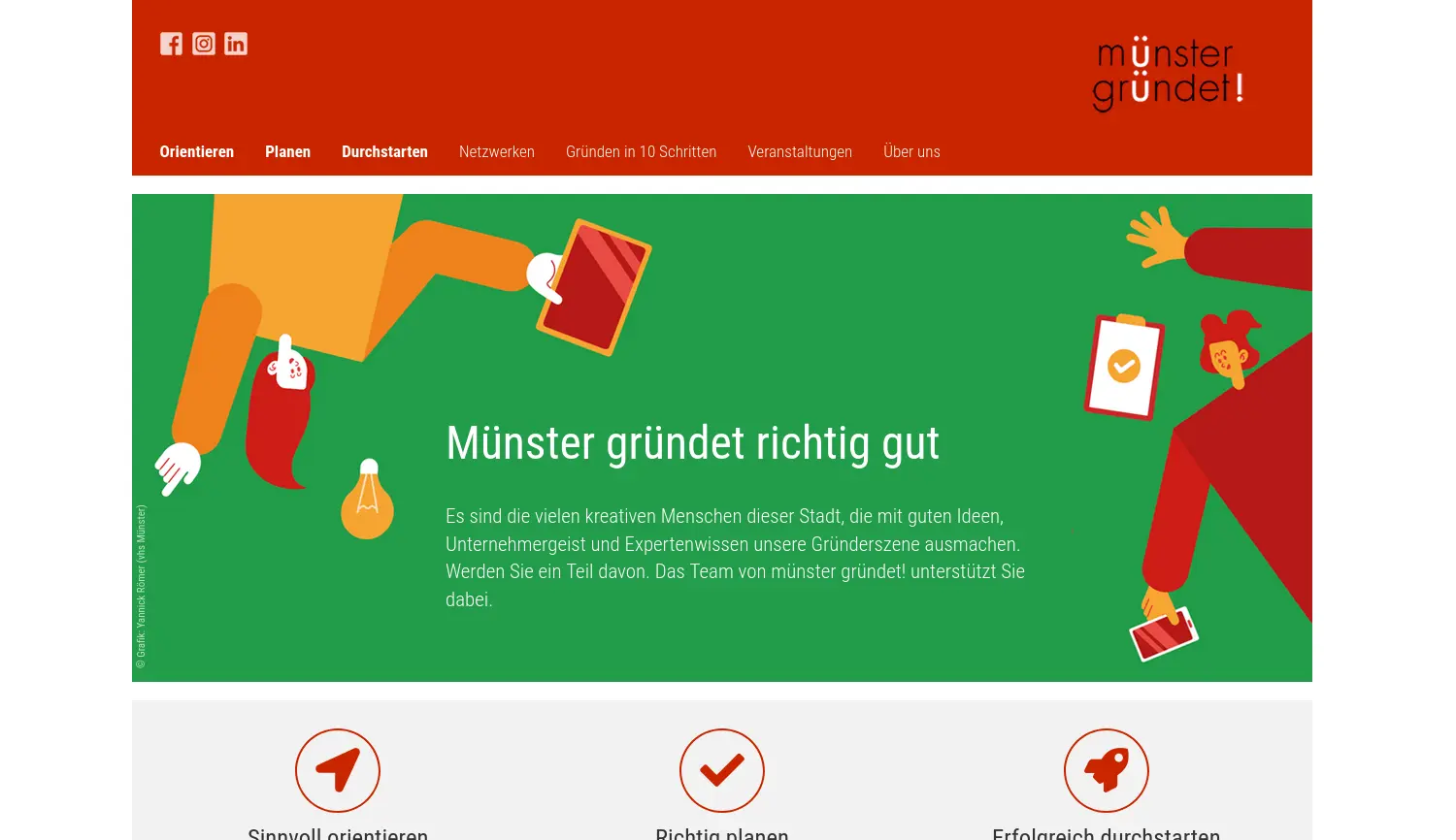 Website der Firma Wirtschaftsförderung Münster GmbH