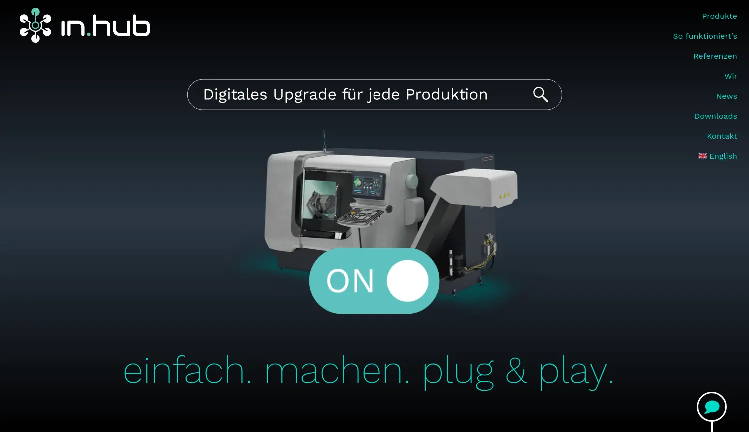 Website der Firma in.hub GmbH