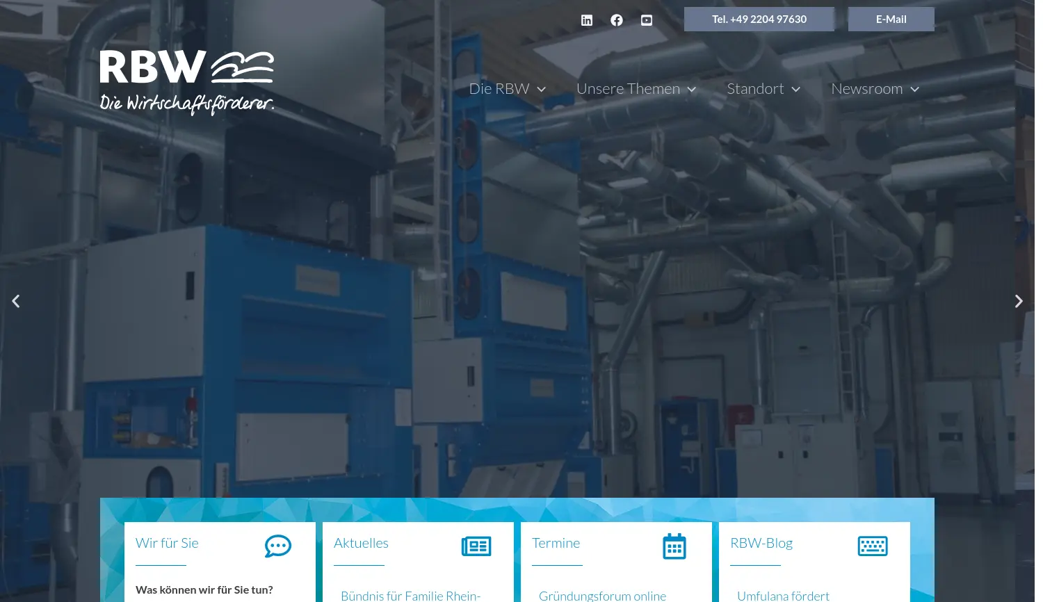 Website der Firma Rheinisch-Bergische Wirtschaftsförderungsgesellschaft mbH