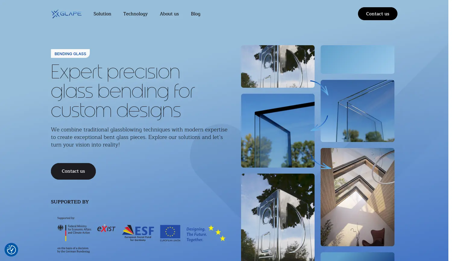 Website der Firma GLAPE GmbH