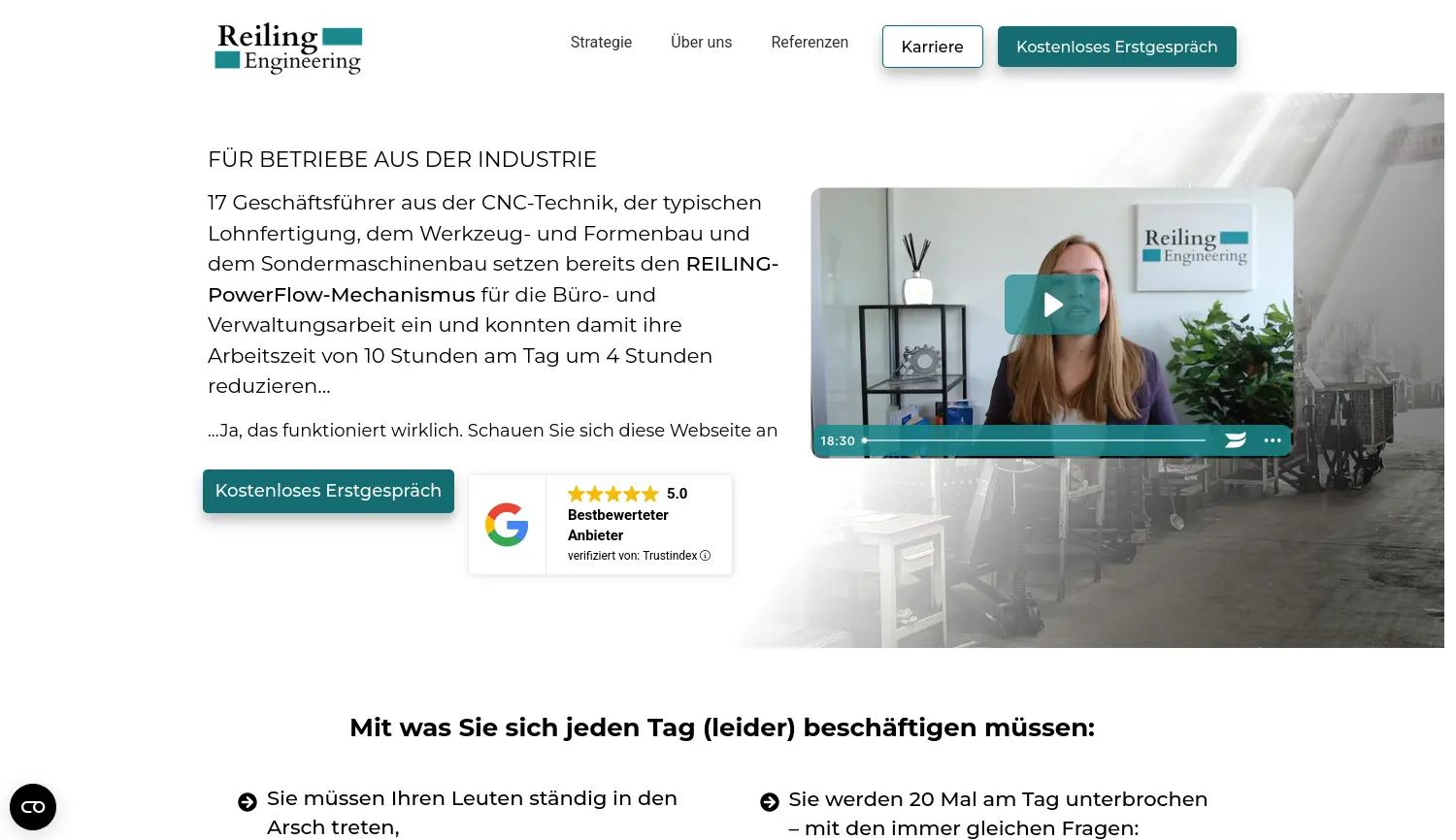 Website der Firma Reiling Engineering