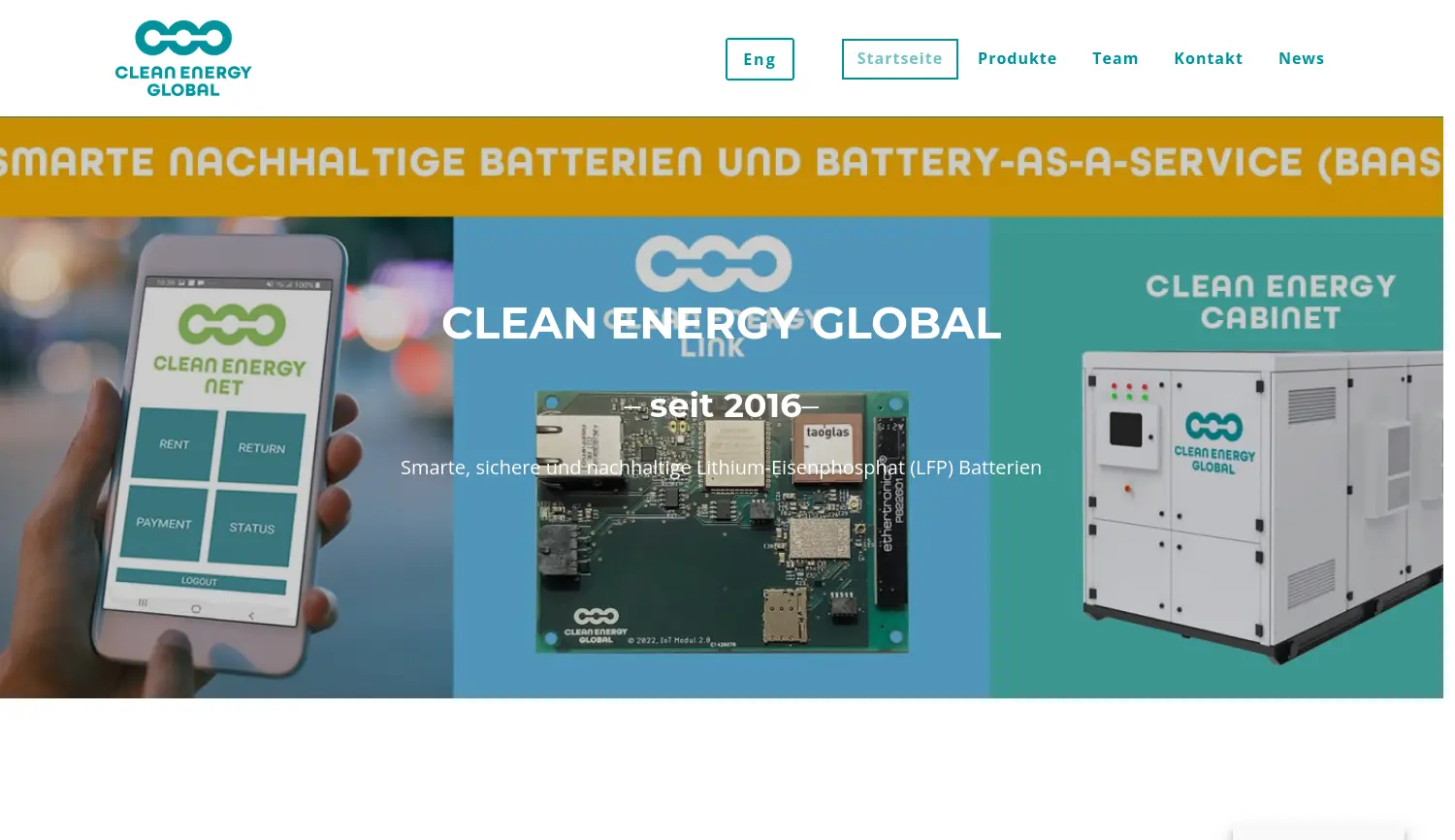 Website der Firma Clean Energy Global GmbH