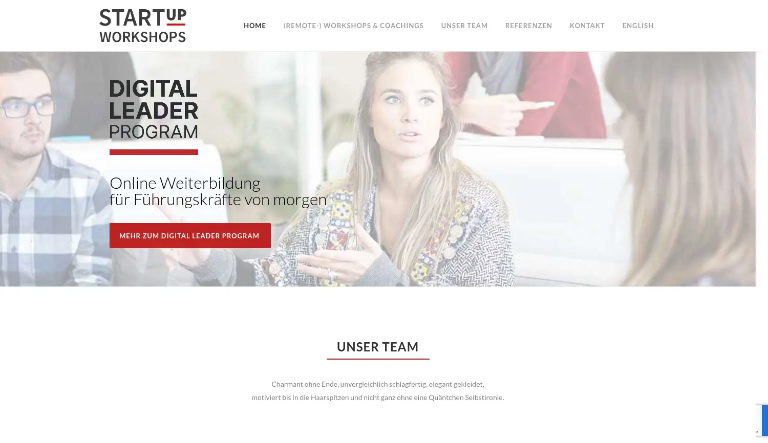 Website der Firma Startup Workshops Ottlik UG (haftungsbeschränkt)