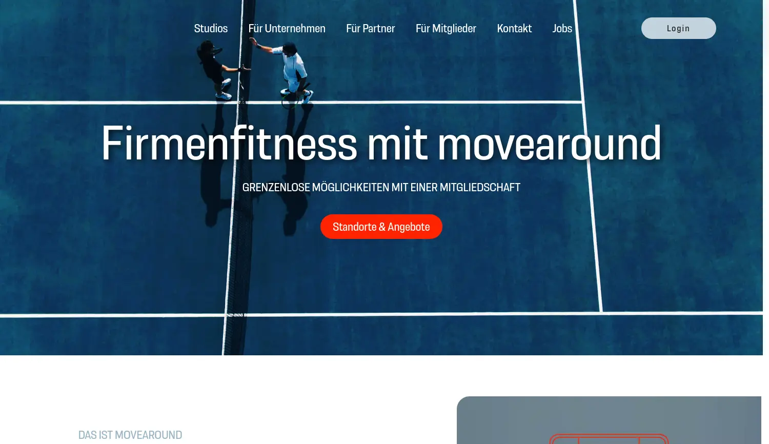 Website der Firma MOVEAROUND GmbH