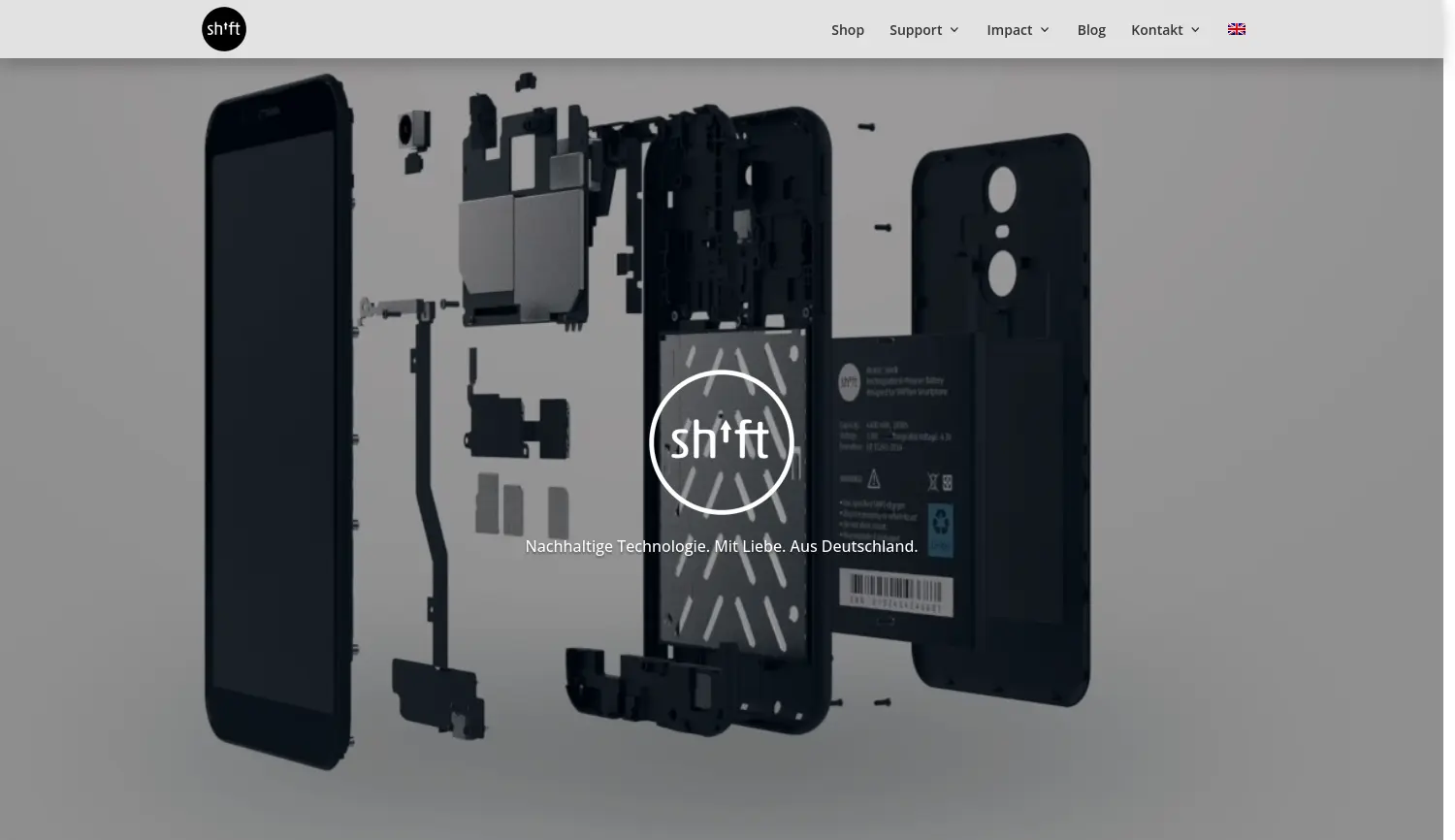 Website der Firma SHIFT GmbH