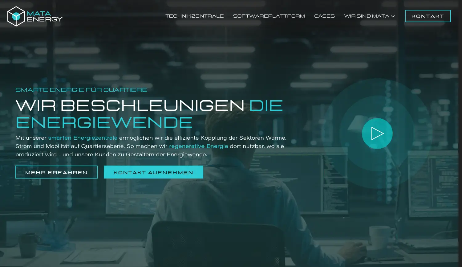 Website der Firma MATA ENERGY GmbH