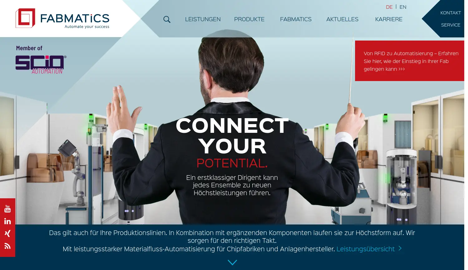 Website der Firma Fabmatics GmbH