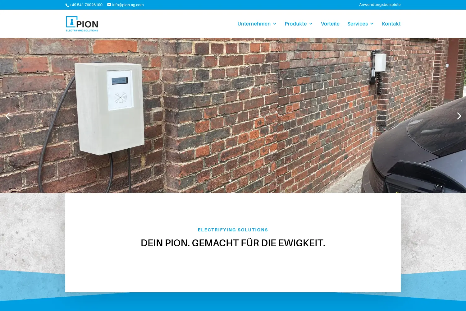 Website der Firma PION Technology AG