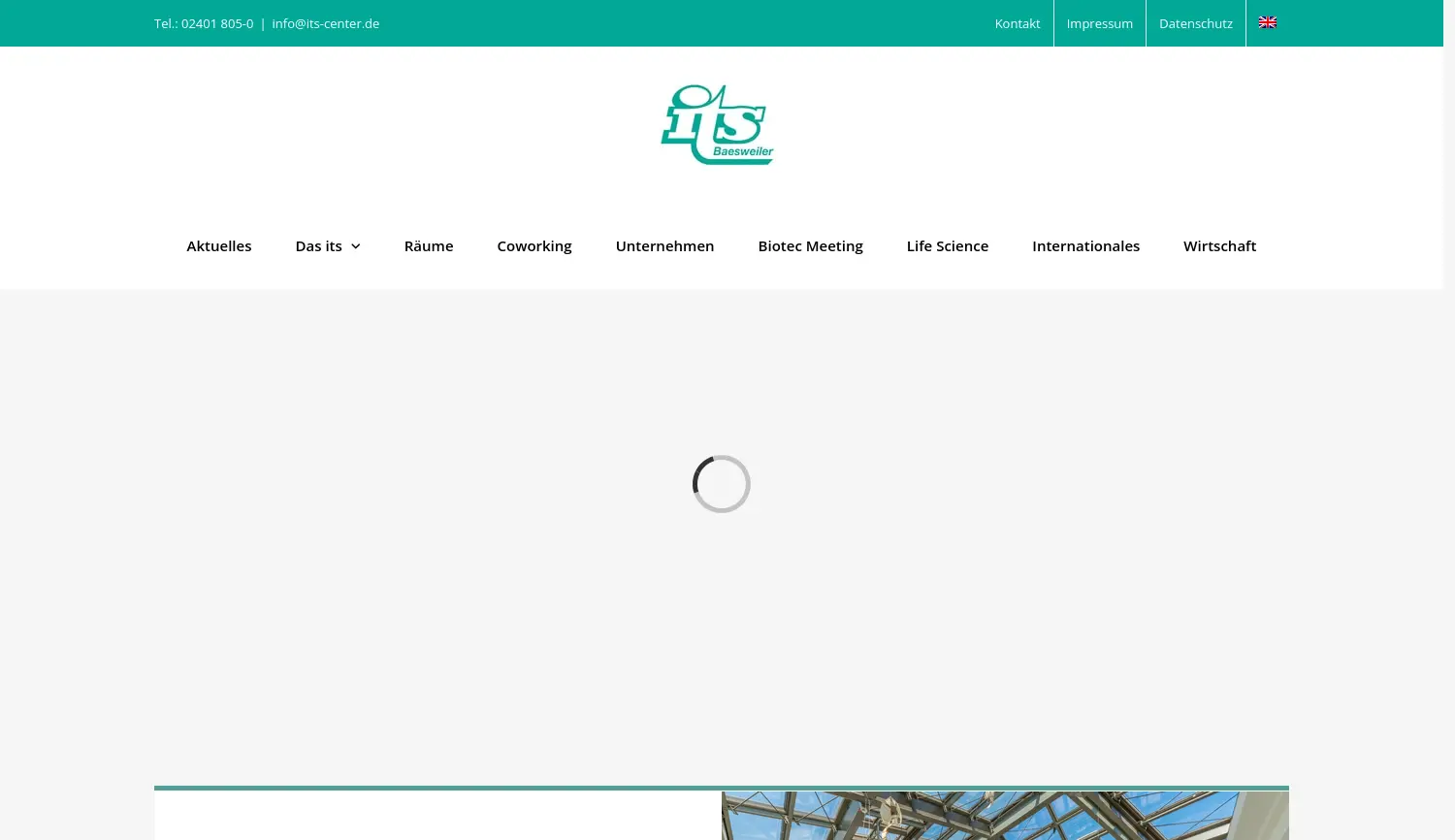 Website der Firma Internationales Technologie- und Service-Center Baesweiler GmbH