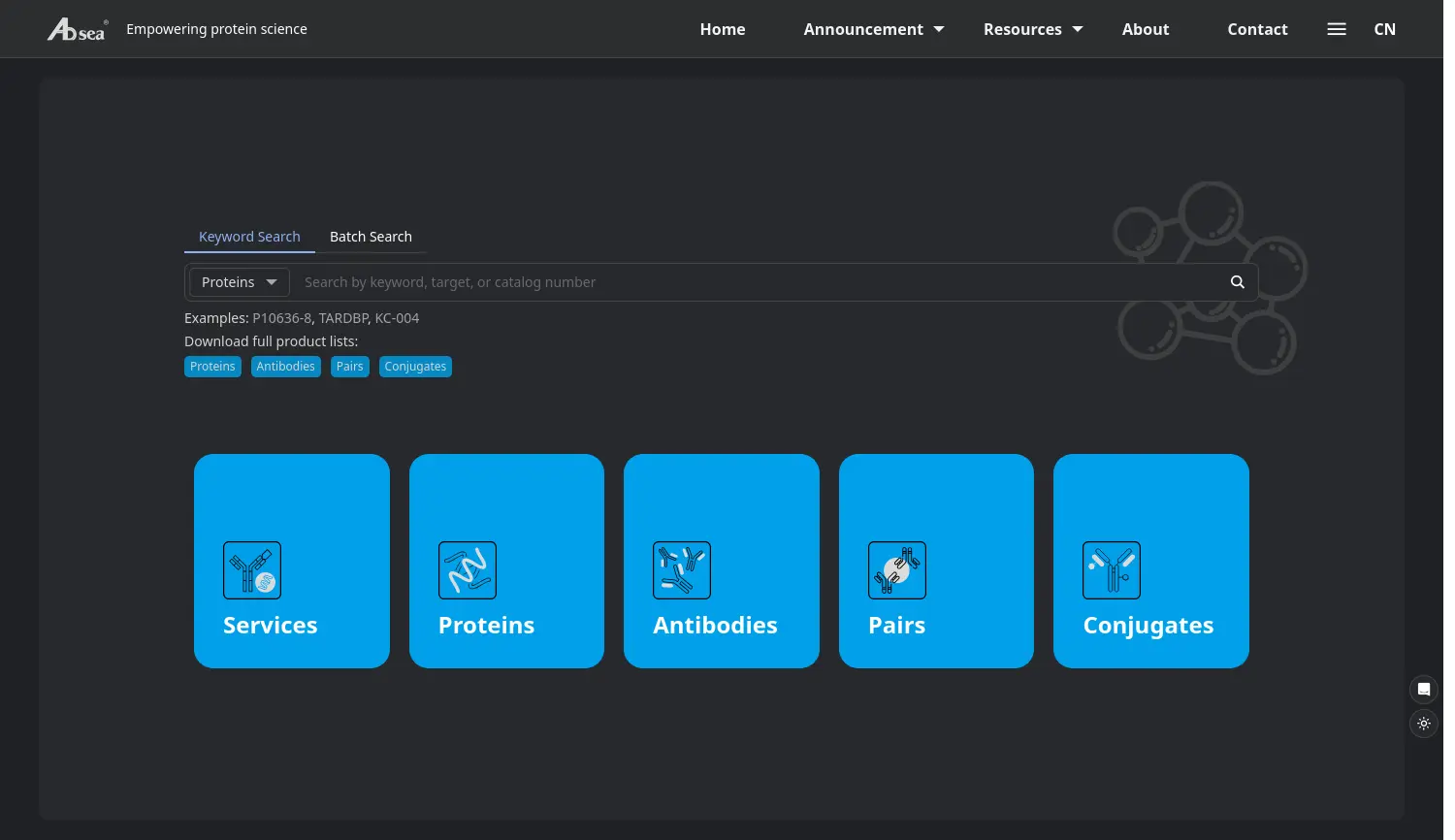 Website der Firma Absea Biotechnology GmbH