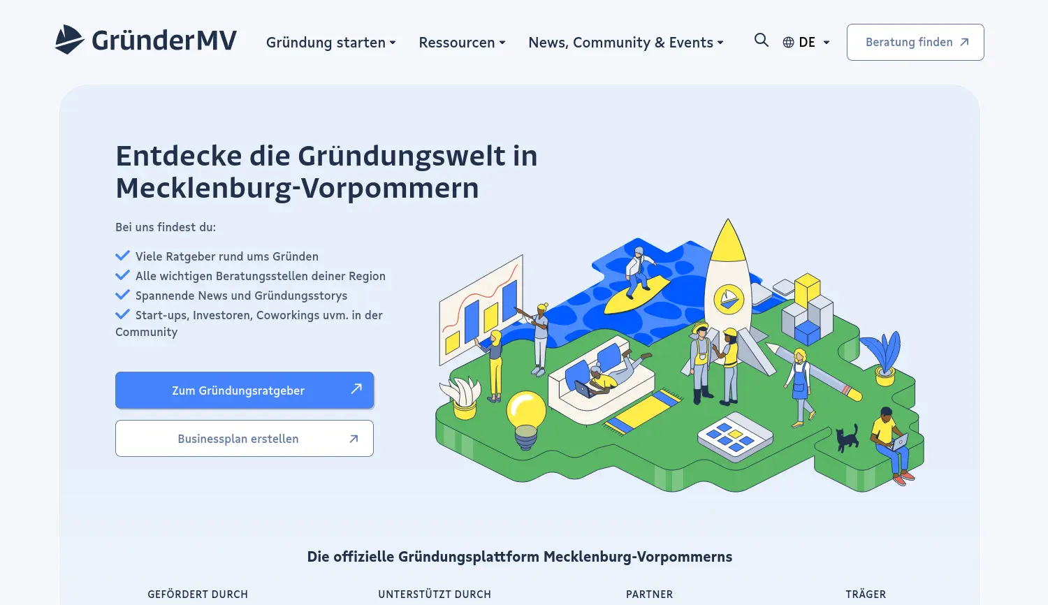 Website der Firma GründerMV
