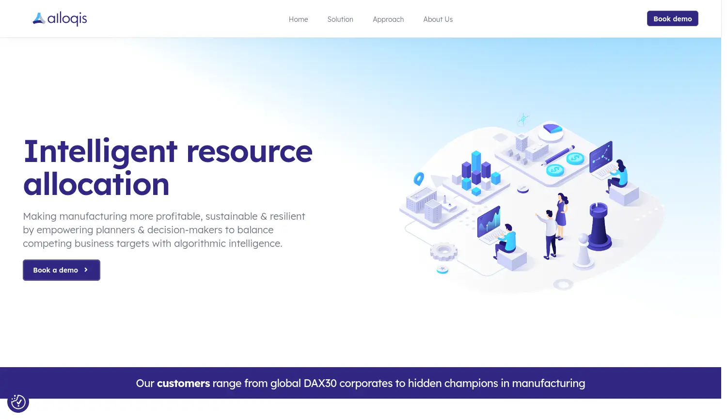 Website der Firma alloqis GmbH