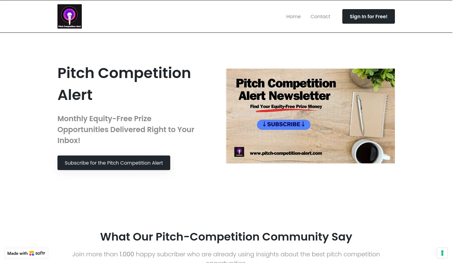 Website der Firma Pitch-Competition-Alert by STARTUPS FROM SCIENCE