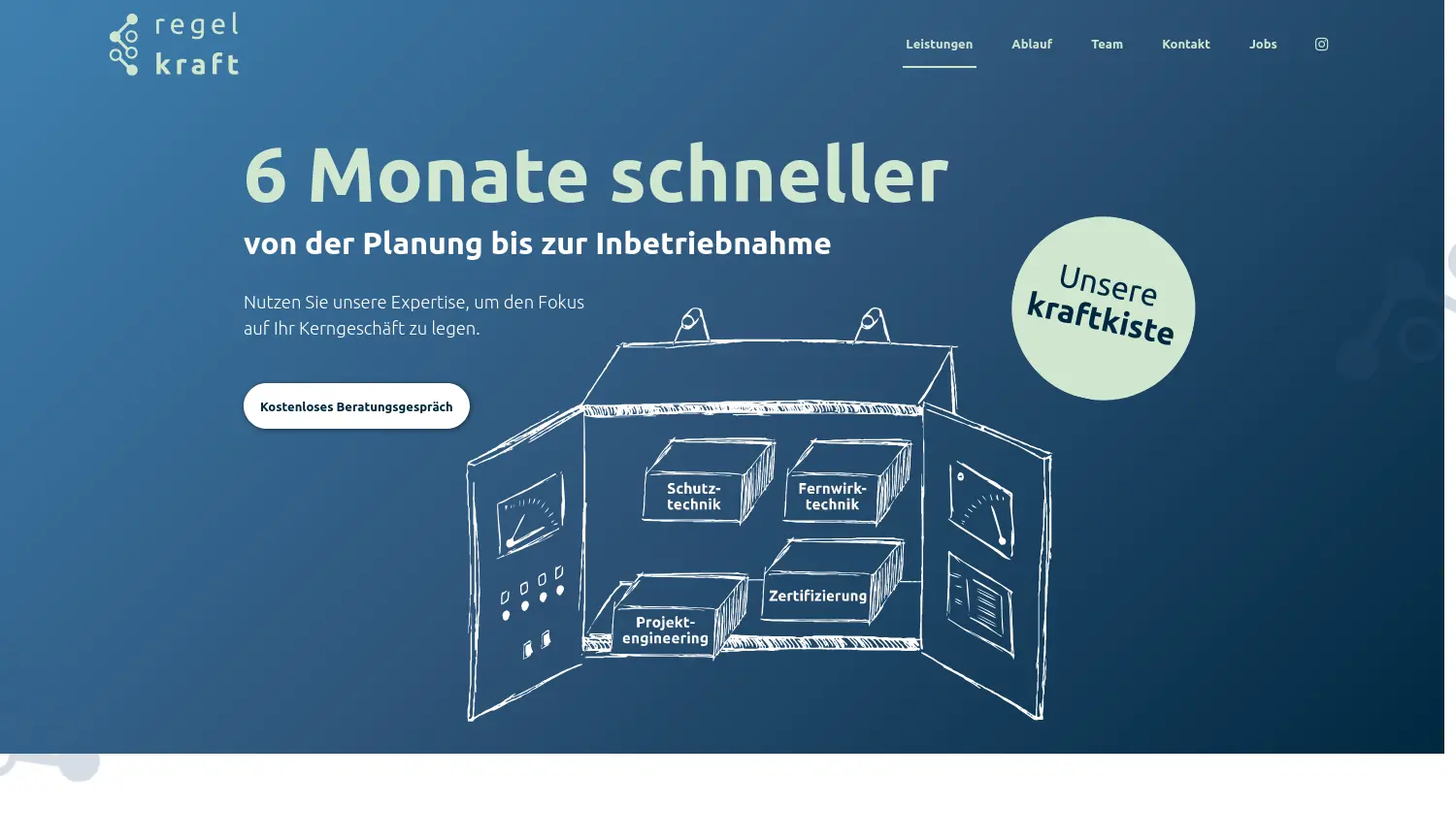 Website der Firma regelkraft GmbH