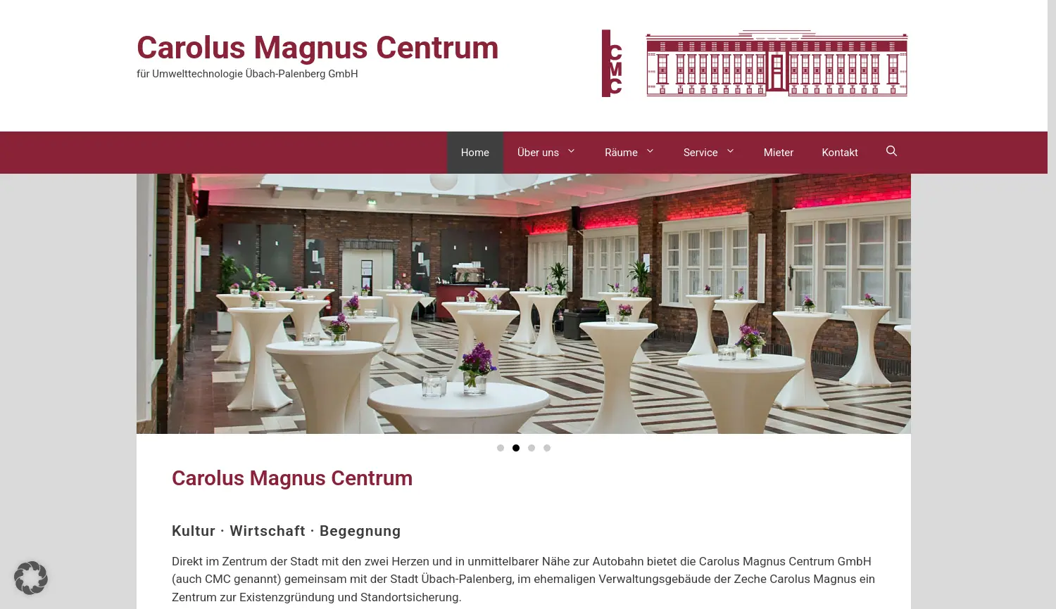 Website der Firma Carolus Magnus Centrum für Umwelttechnologie Übach-Palenberg GmbH
