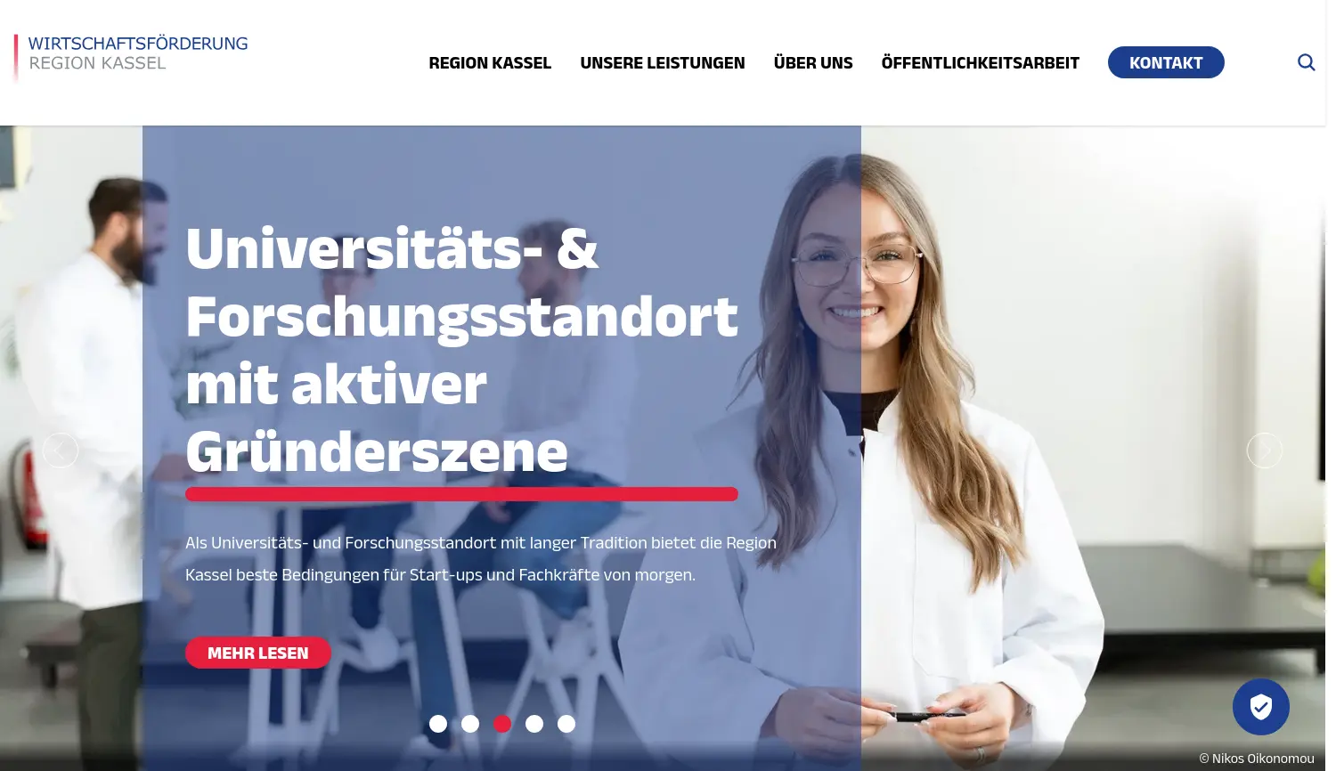 Website der Firma Wirtschaftsförderung Region Kassel GmbH
