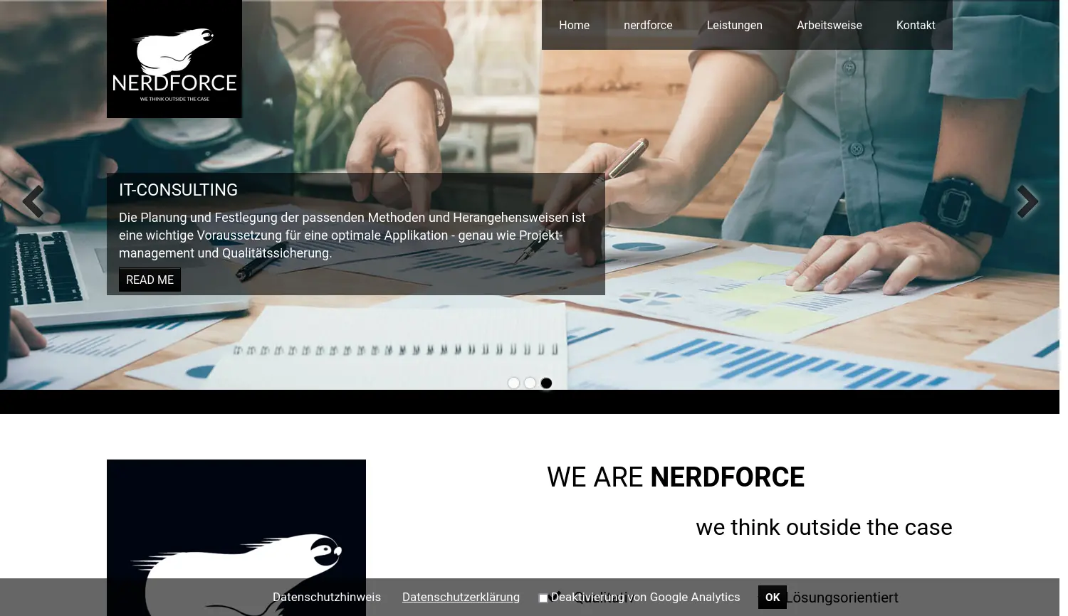 Website der Firma nerdforce GmbH & Co. KG
