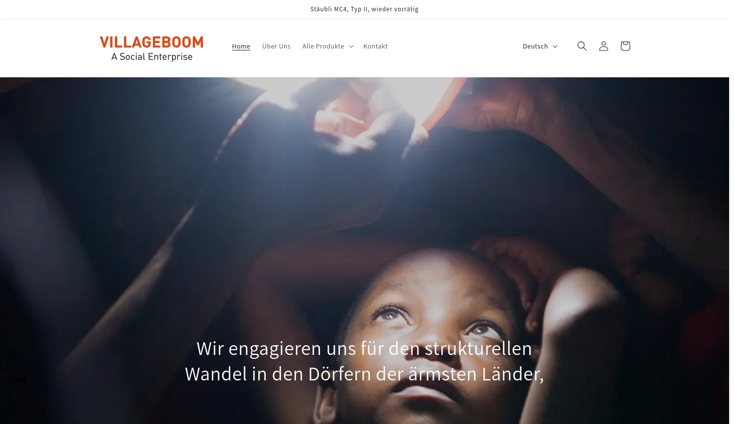 Website der Firma Villageboom GmbH