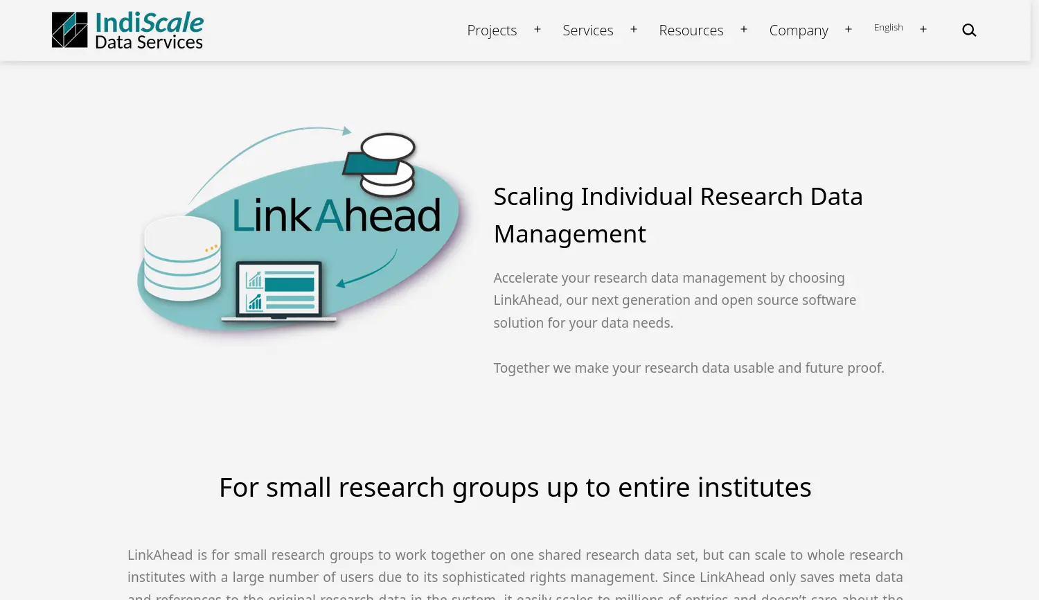 Website der Firma IndiScale GmbH