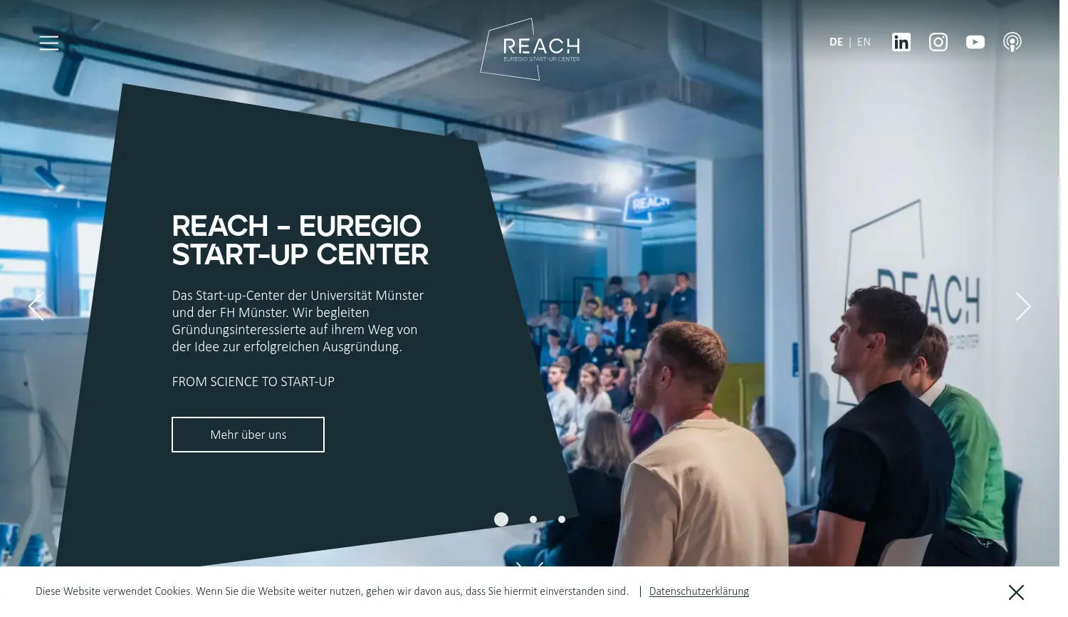 Website der Firma Universität Münster