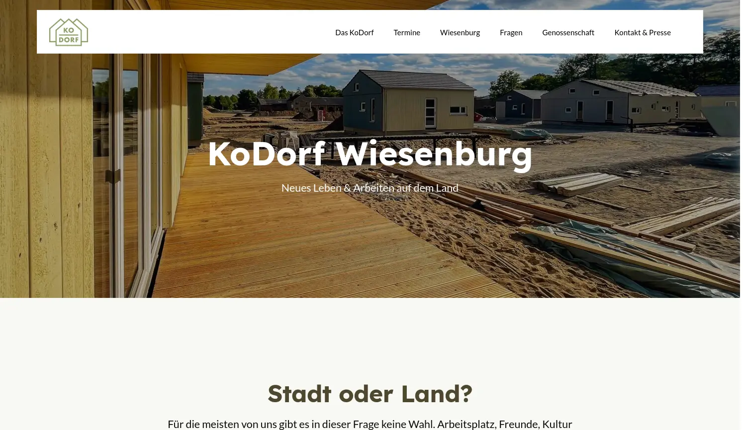 Website der Firma VielLeben eG