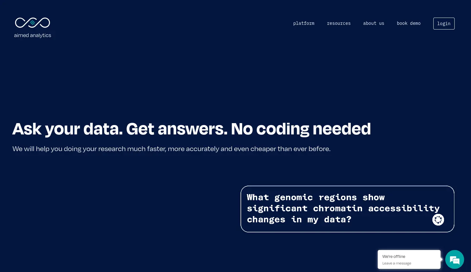 Website der Firma aimed analytics GmbH