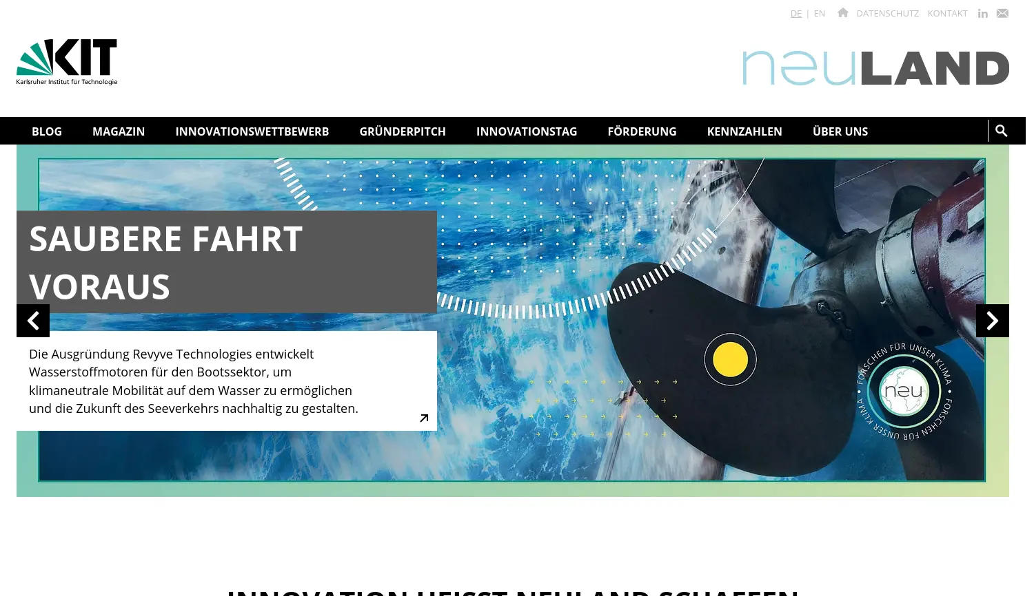 Website der Firma Karlsruher Institut für Technologie