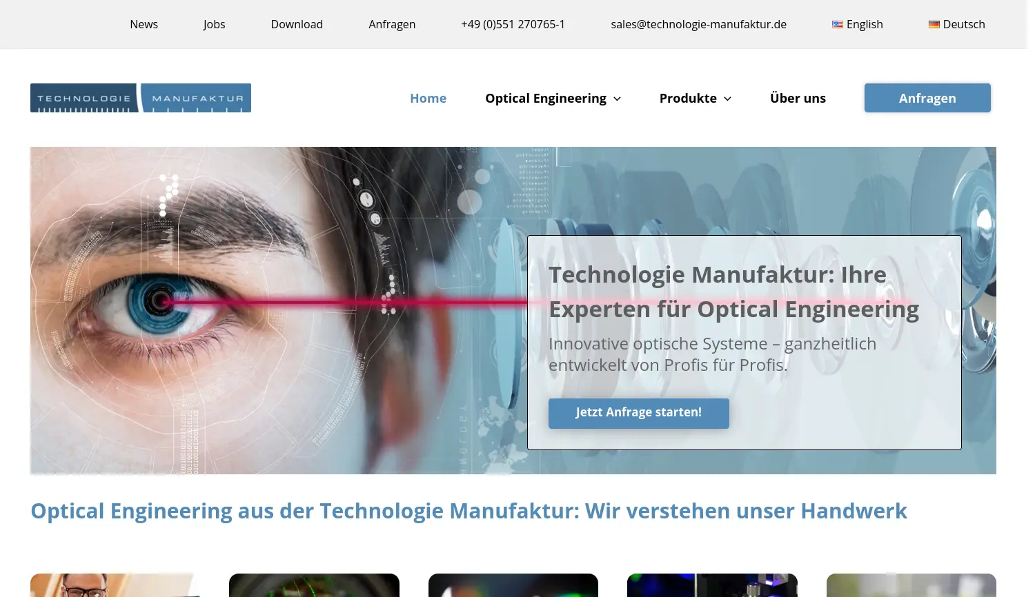 Website der Firma lightsource.tech GmbH