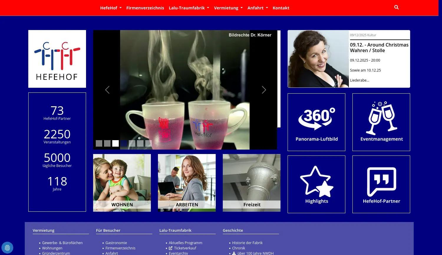 Website der Firma NWDH Holding AG